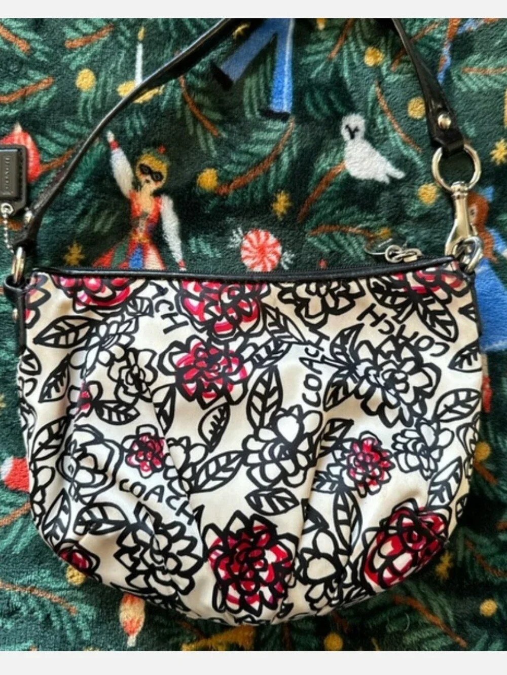 Coach Floral Sketch Mini Hobo in White, Black & Red 2009.